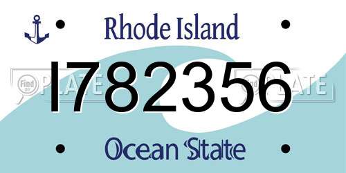 I782356 Rhode Island License Plate