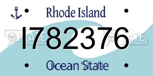 I782376 Rhode Island License Plate