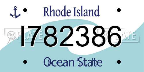 I782386 Rhode Island License Plate