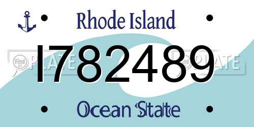 I782489 Rhode Island License Plate