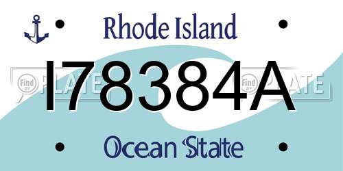 I78384A Rhode Island License Plate