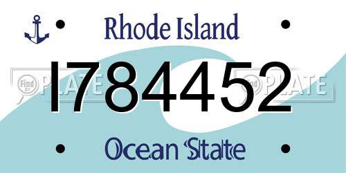 I784452 Rhode Island License Plate