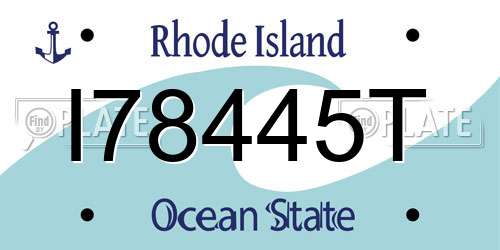 I78445T Rhode Island License Plate