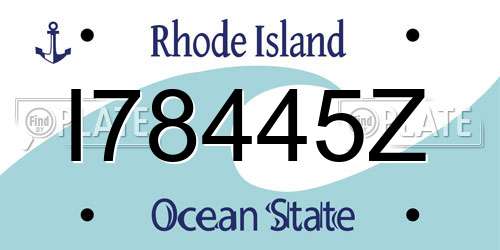 I78445Z Rhode Island License Plate