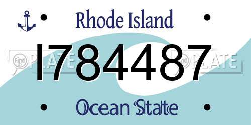 I784487 Rhode Island License Plate