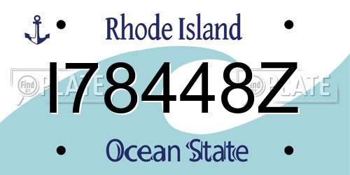 I78448Z Rhode Island License Plate