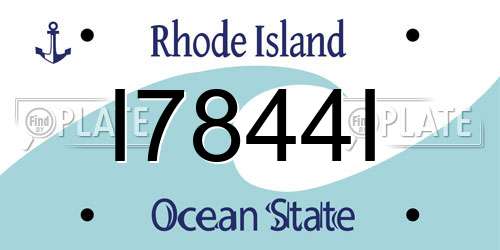 I7844I Rhode Island License Plate