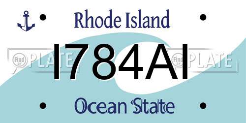 I784AI Rhode Island License Plate