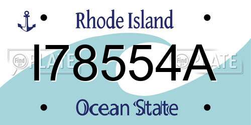 I78554A Rhode Island License Plate
