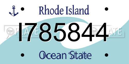 I785844 Rhode Island License Plate