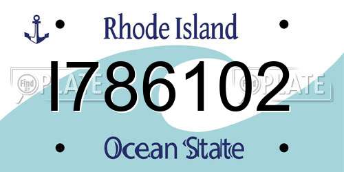 I786102 Rhode Island License Plate