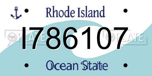 I786107 Rhode Island License Plate