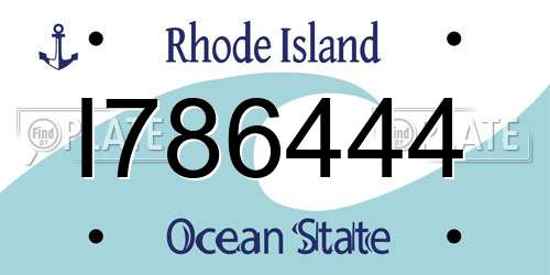 I786444 Rhode Island License Plate