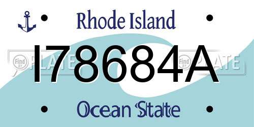 I78684A Rhode Island License Plate
