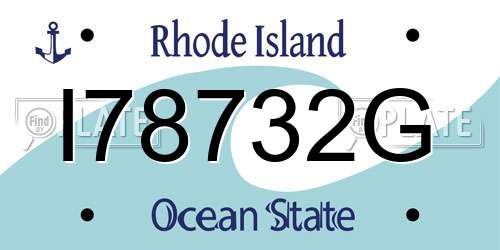 I78732G Rhode Island License Plate