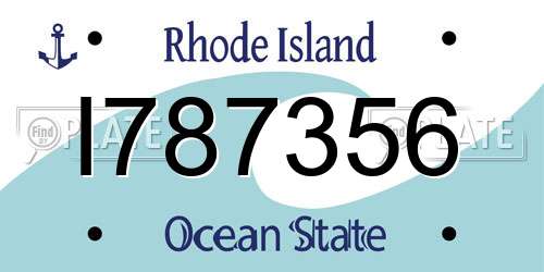 I787356 Rhode Island License Plate