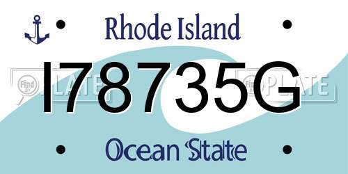 I78735G Rhode Island License Plate