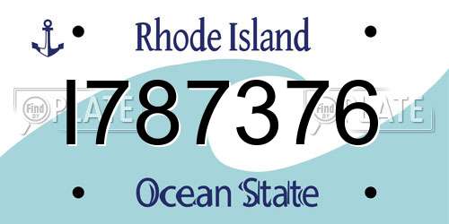 I787376 Rhode Island License Plate