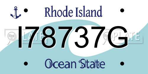 I78737G Rhode Island License Plate