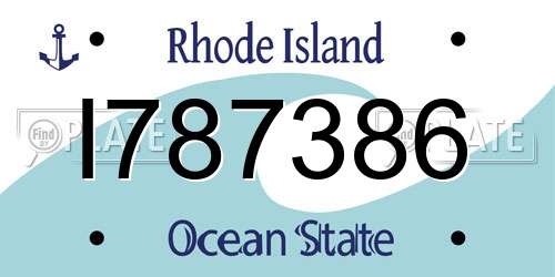 I787386 Rhode Island License Plate
