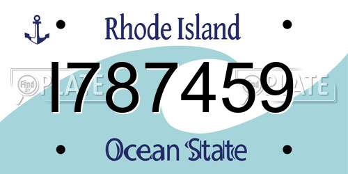 I787459 Rhode Island License Plate