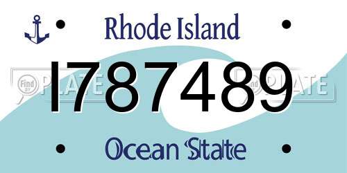 I787489 Rhode Island License Plate