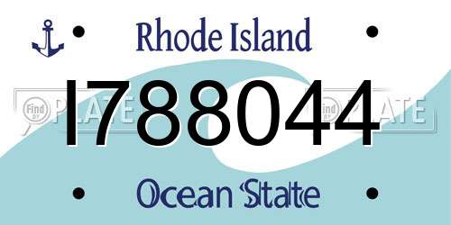 I788044 Rhode Island License Plate