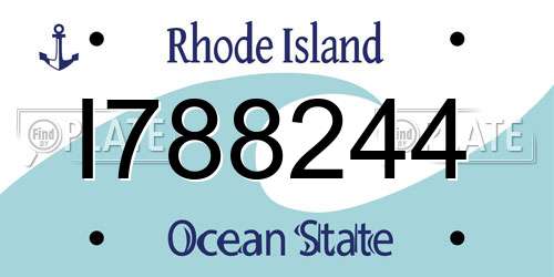 I788244 Rhode Island License Plate