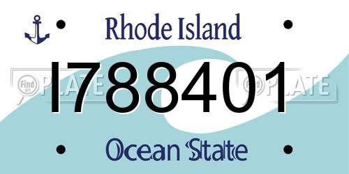 I788401 Rhode Island License Plate