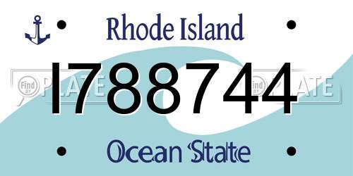 I788744 Rhode Island License Plate
