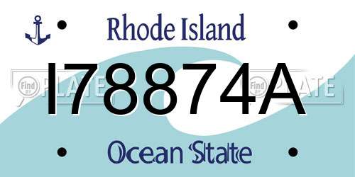 I78874A Rhode Island License Plate