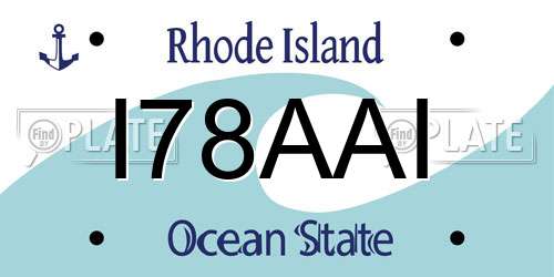 I78AAI Rhode Island License Plate