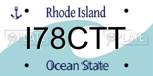 I78CTT Rhode Island License Plate