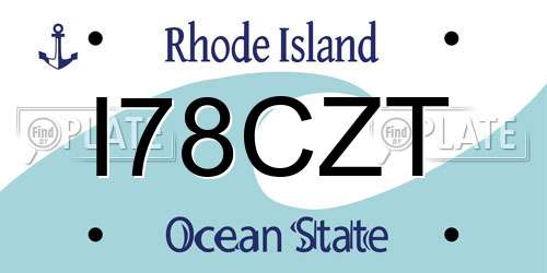 I78CZT Rhode Island License Plate