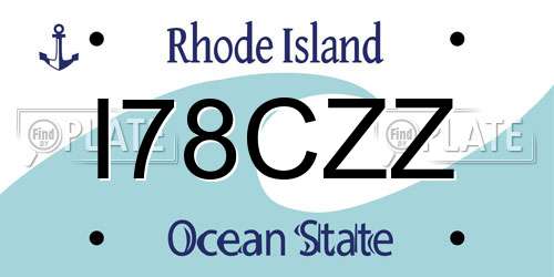 I78CZZ Rhode Island License Plate