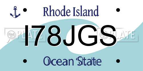 I78JGS Rhode Island License Plate