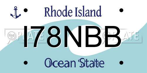 I78NBB Rhode Island License Plate