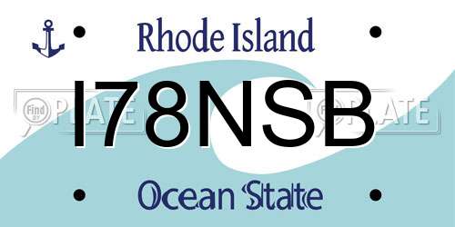 I78NSB Rhode Island License Plate