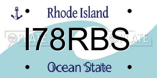 I78RBS Rhode Island License Plate