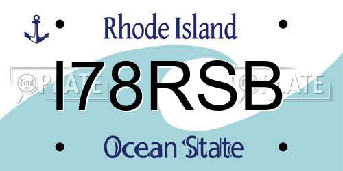 I78RSB Rhode Island License Plate