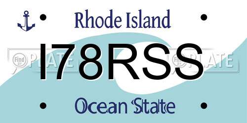 I78RSS Rhode Island License Plate