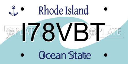 I78VBT Rhode Island License Plate
