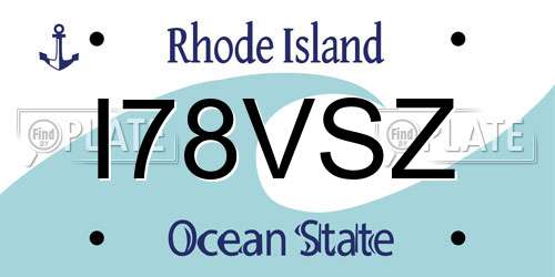 I78VSZ Rhode Island License Plate
