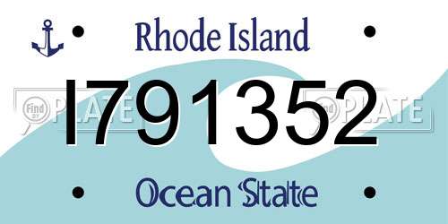 I791352 Rhode Island License Plate