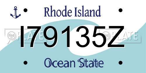 I79135Z Rhode Island License Plate