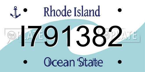 I791382 Rhode Island License Plate