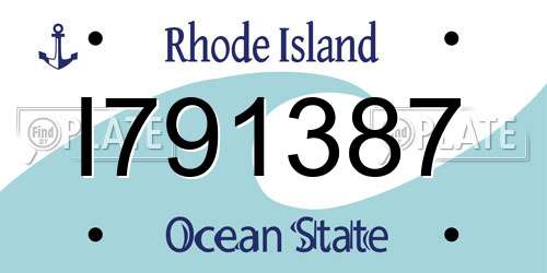 I791387 Rhode Island License Plate