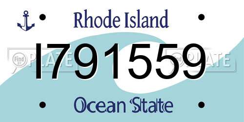 I791559 Rhode Island License Plate