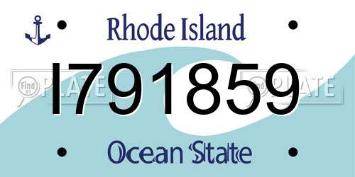 I791859 Rhode Island License Plate