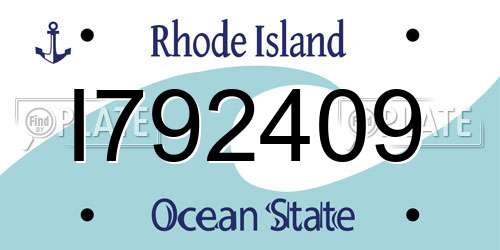 I792409 Rhode Island License Plate